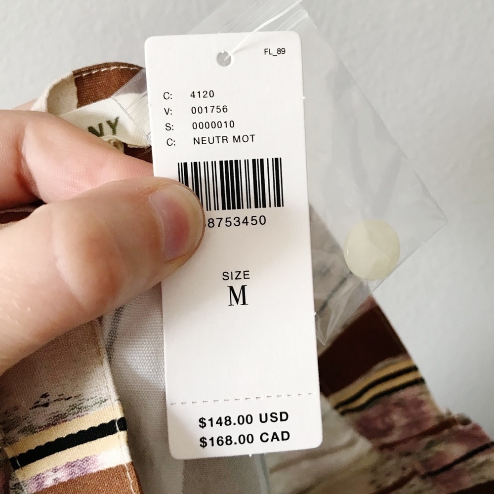 TINY for Anthropologie NWT Raleigh A-Line Mini Skirt Size Medium Floral Striped - Picture 12 of 12